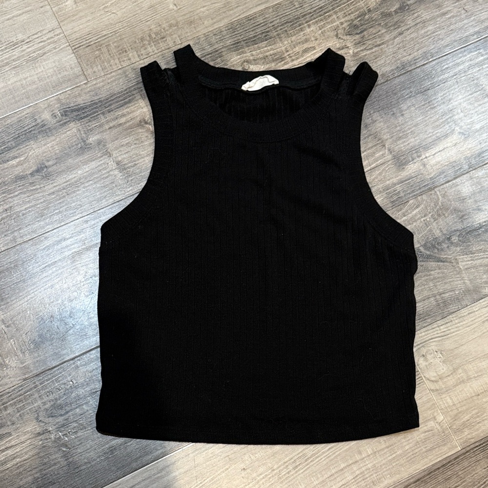 Sophie Rue Black Ribbed Double-Strap Tank Top - Picture 3 of 3